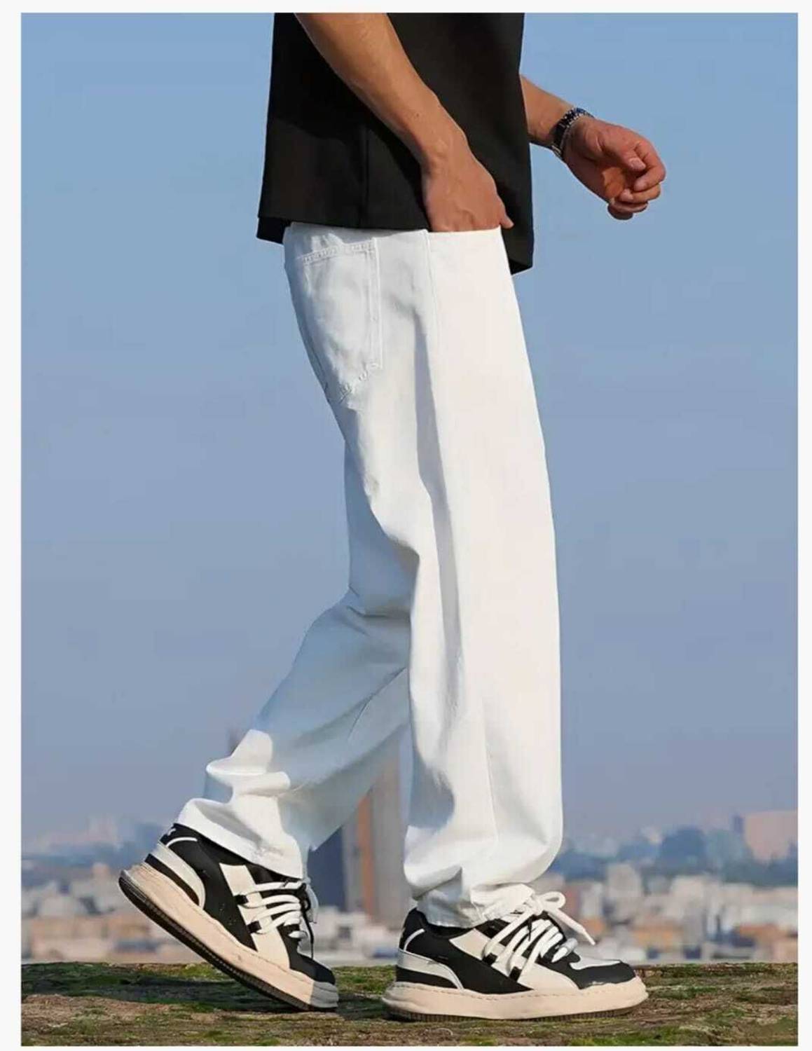 Zaba Denim Loose Fit Men White Jeans - Image 2