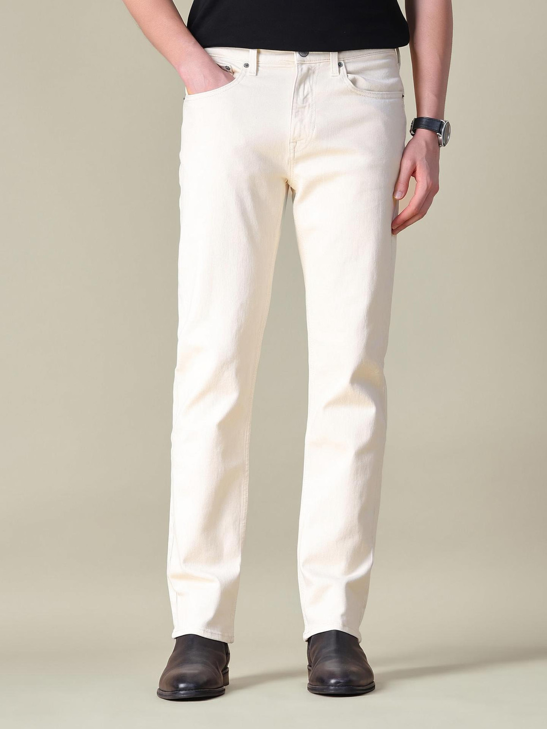 Image of U.S. Polo Assn. Denim Co. Straight Fit Men Beige Jeans