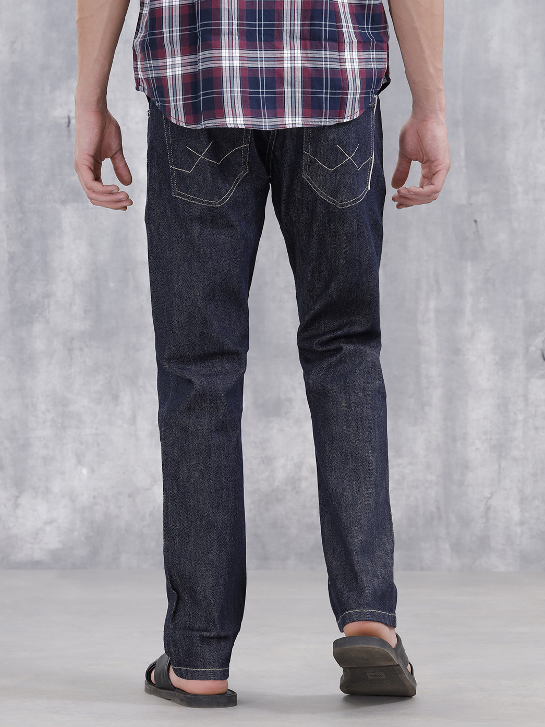 Image of WROGN Men Straight Fit Mid Rise Blue Jeans
