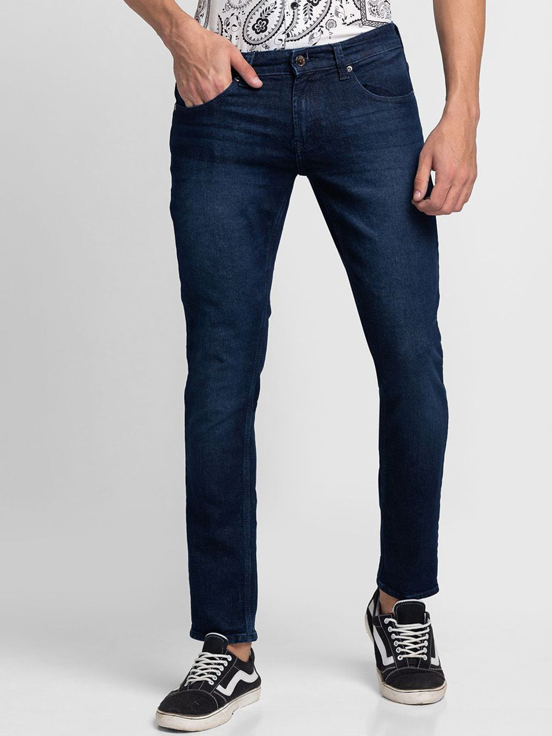 Image of Spykar Slim Men Blue Jeans