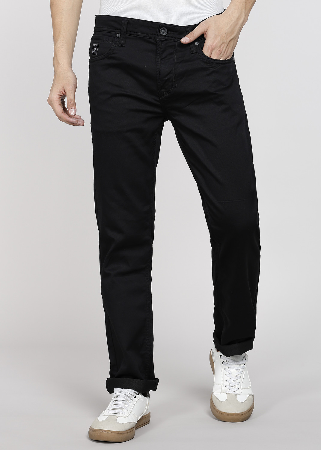 Image of INTEGRITI Men Slim Mid Rise Black Jeans