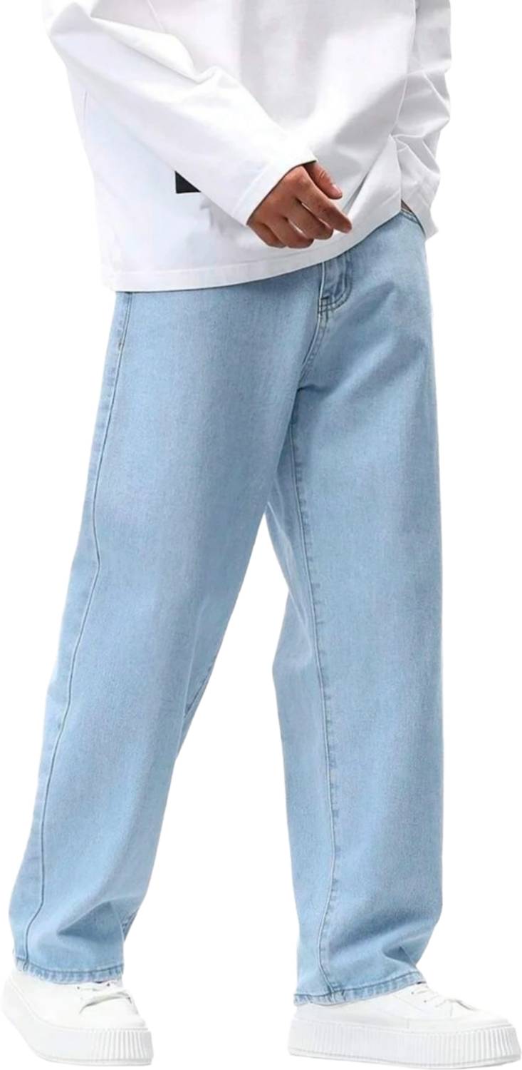 MEIXN Loose Fit Men Light Blue Jeans - Image 5