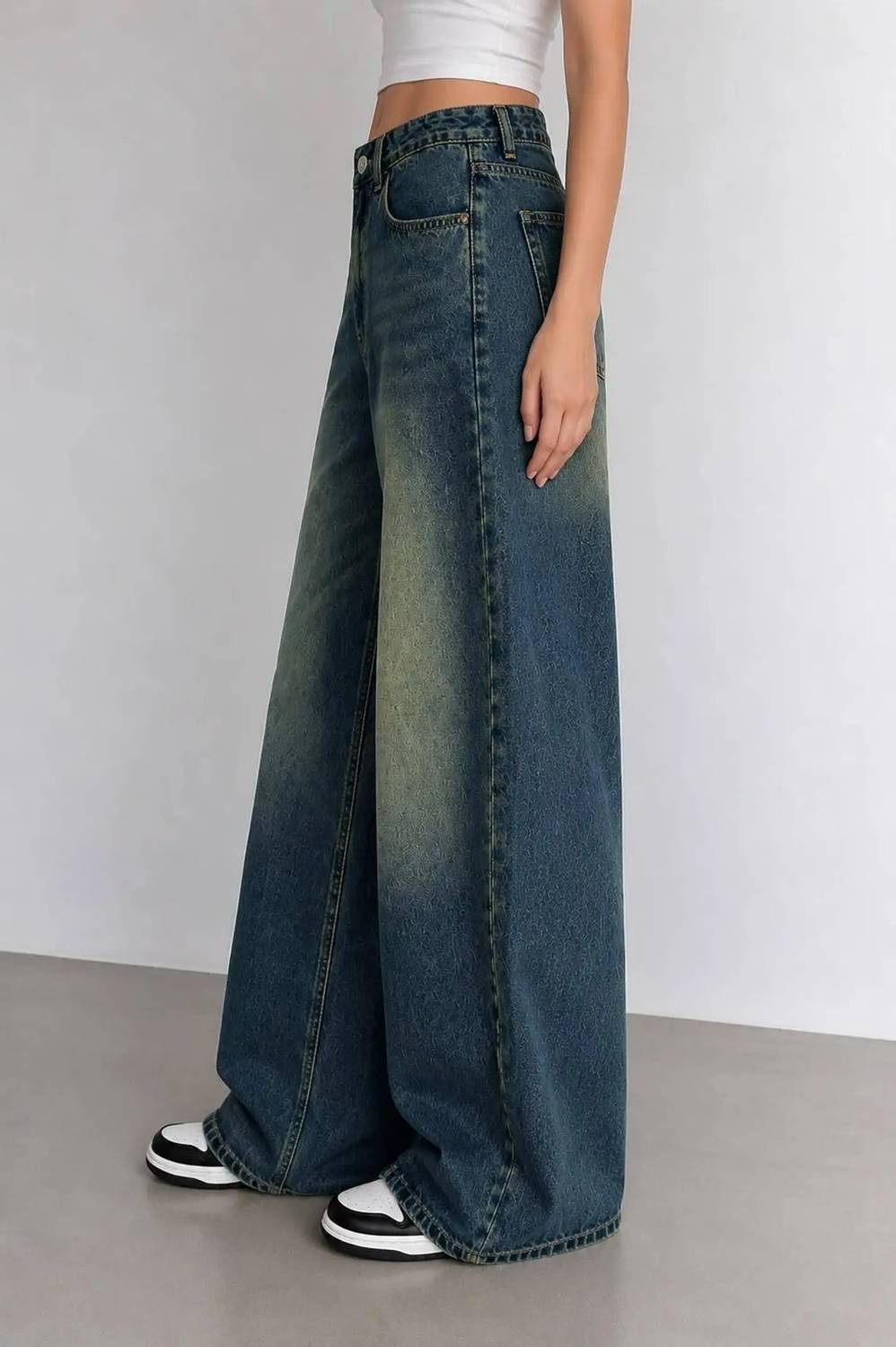 Denimview DV Wide Leg Blue Jeans - Image 3