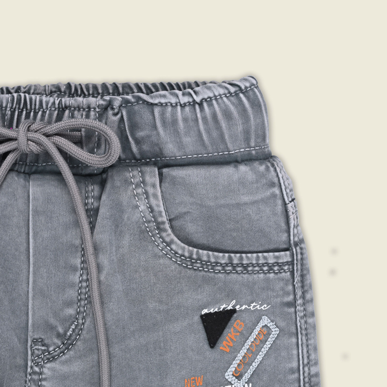 Image of Wishkaro Jogger Fit Boys Grey Jeans