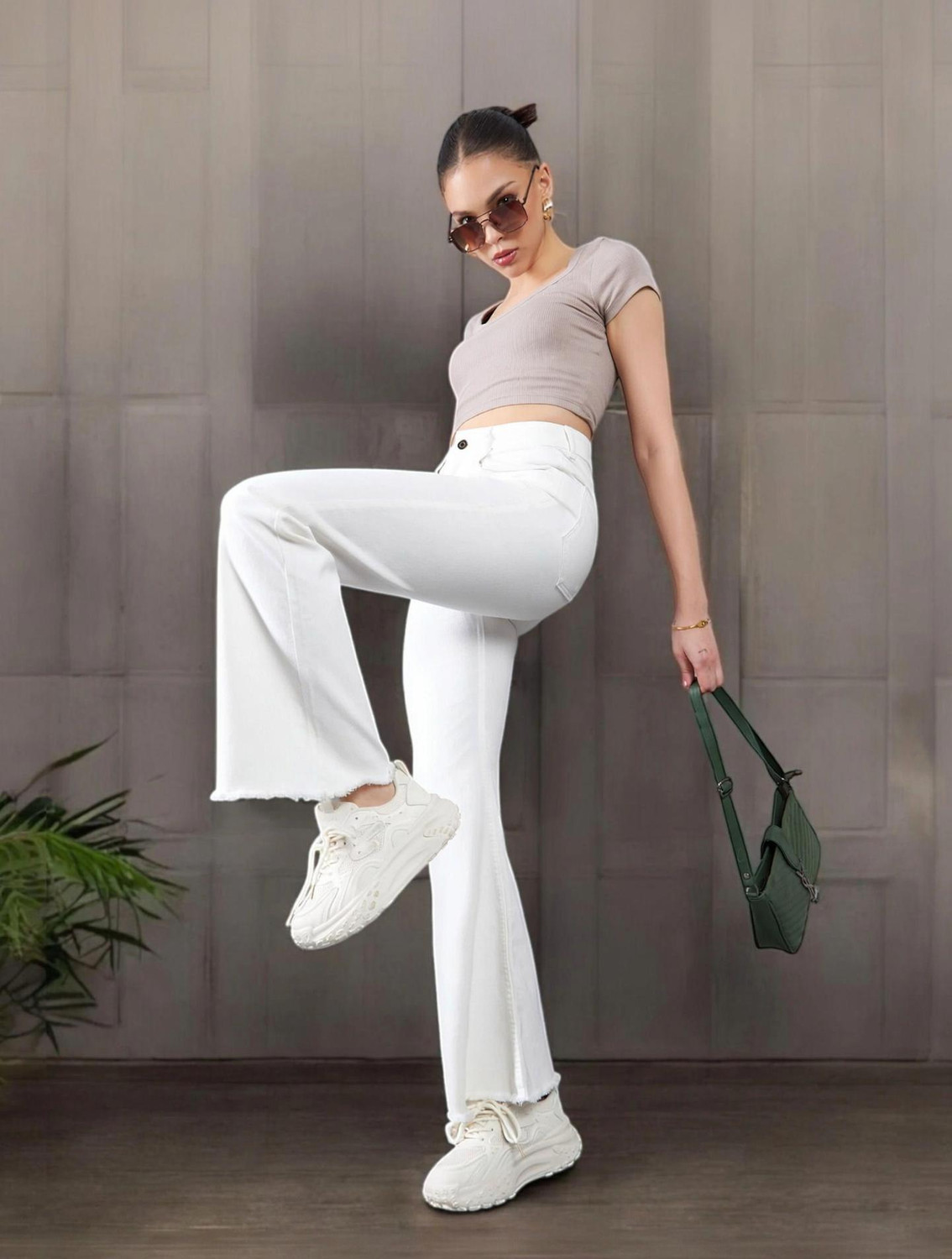 Image of DOLCE CRUDO Boot-Leg Women White Jeans