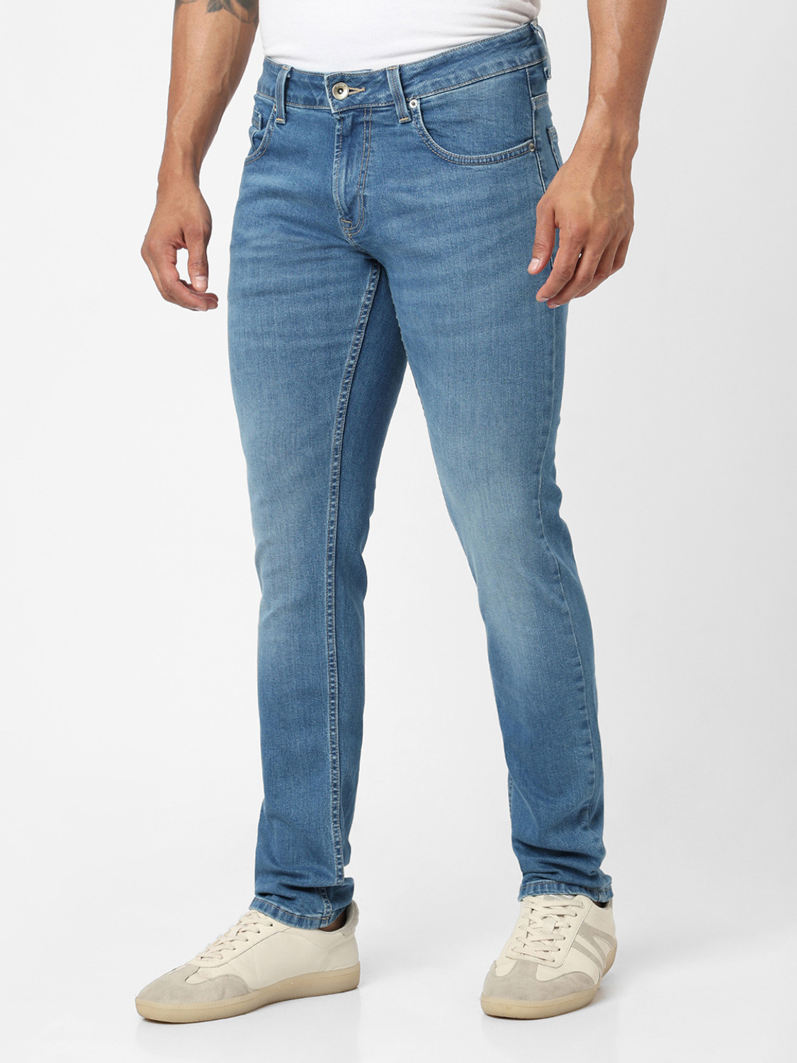 Image of Spykar Skinny Men Blue Jeans