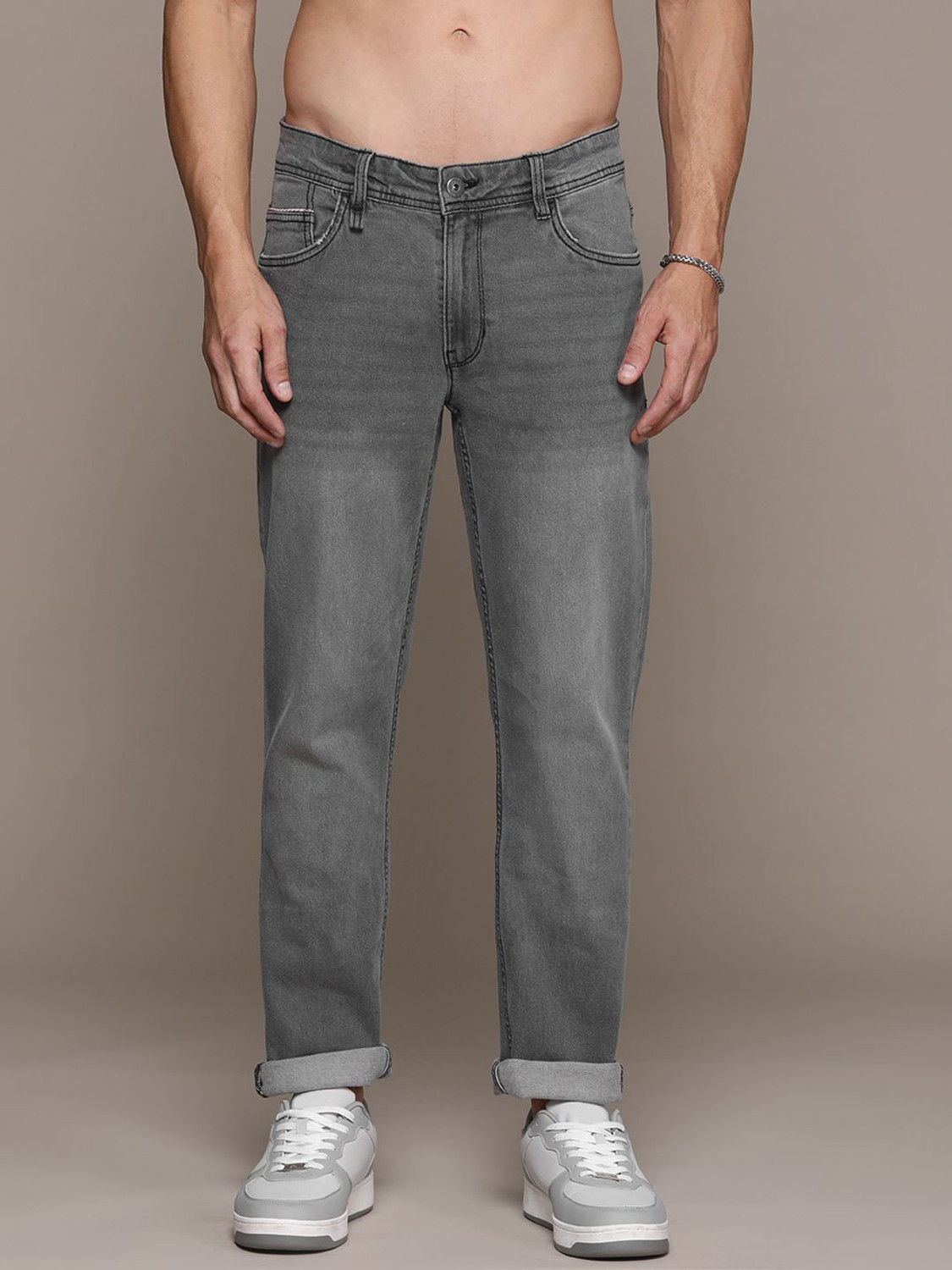 Image of Roadster Slim Men Grey Jeans