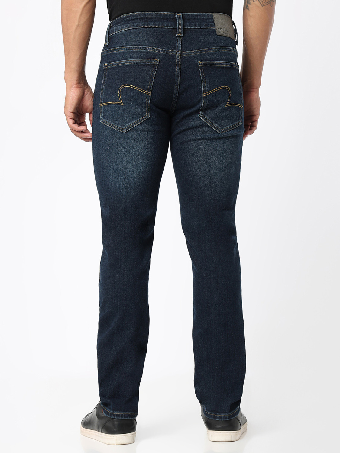 Image of Spykar Regular Men Dark Blue Jeans