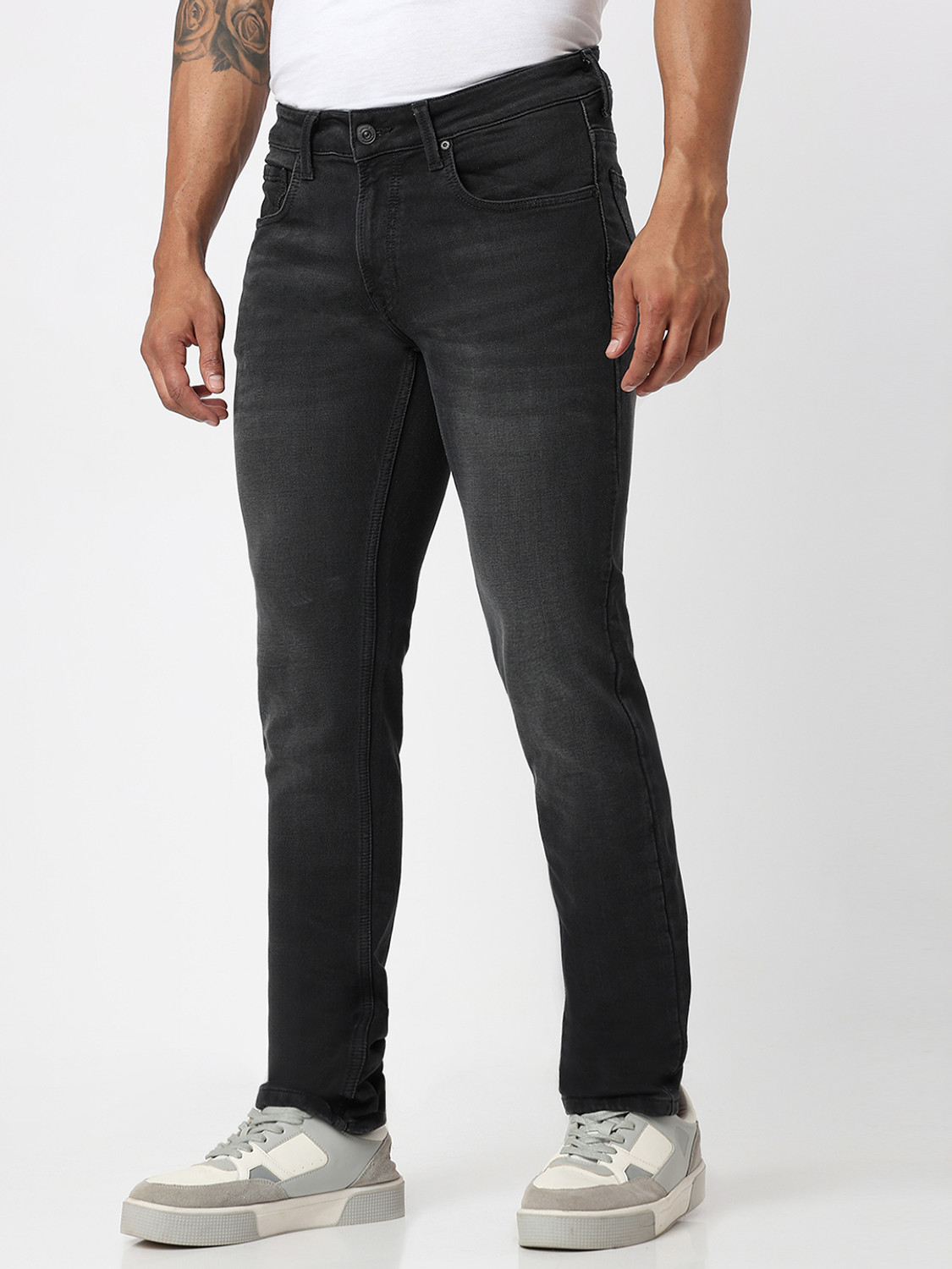 Image of Spykar Regular Men Black Jeans