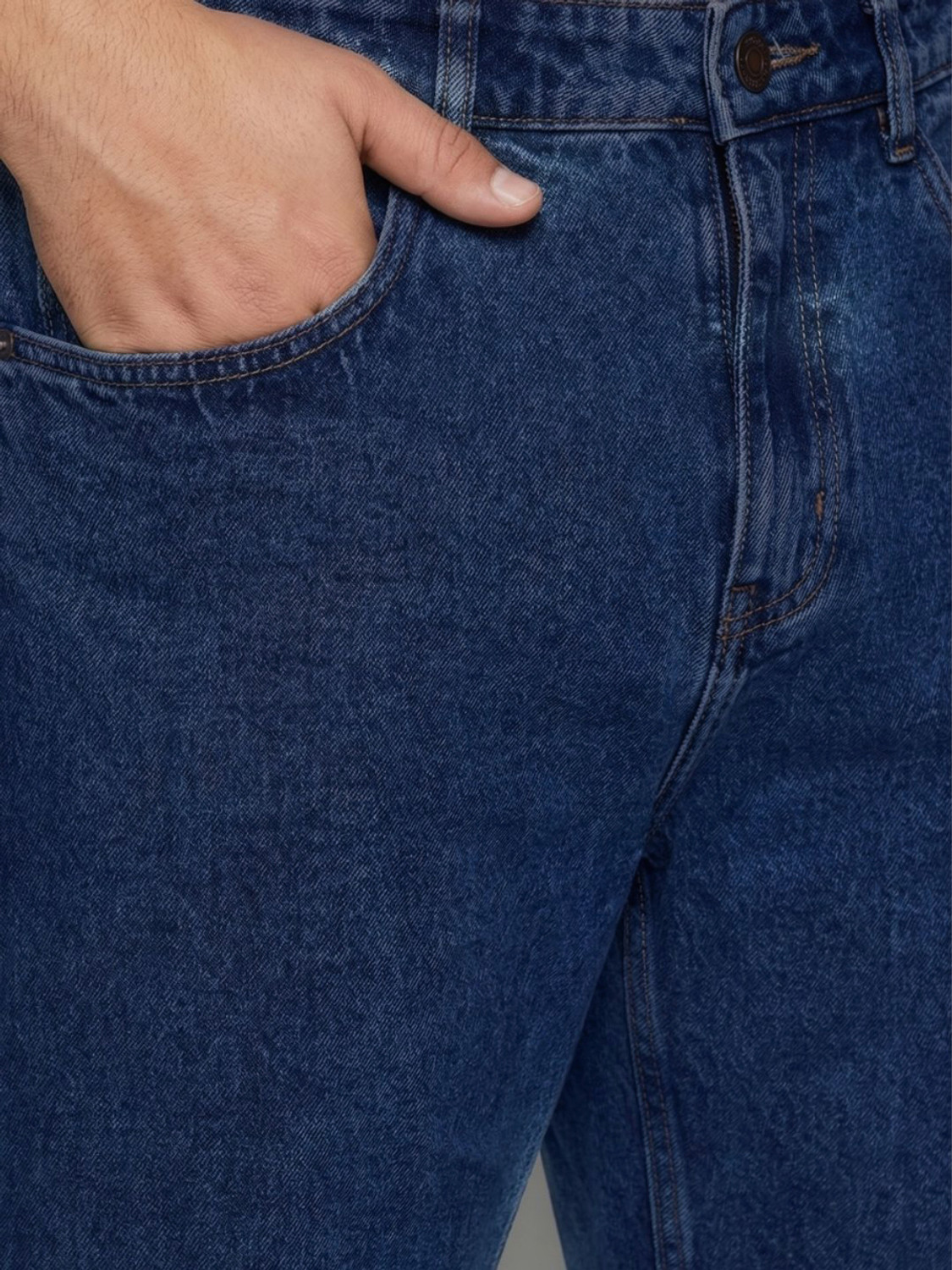 Image of Urbano Plus Relaxed Fit Men Dark Blue Jeans