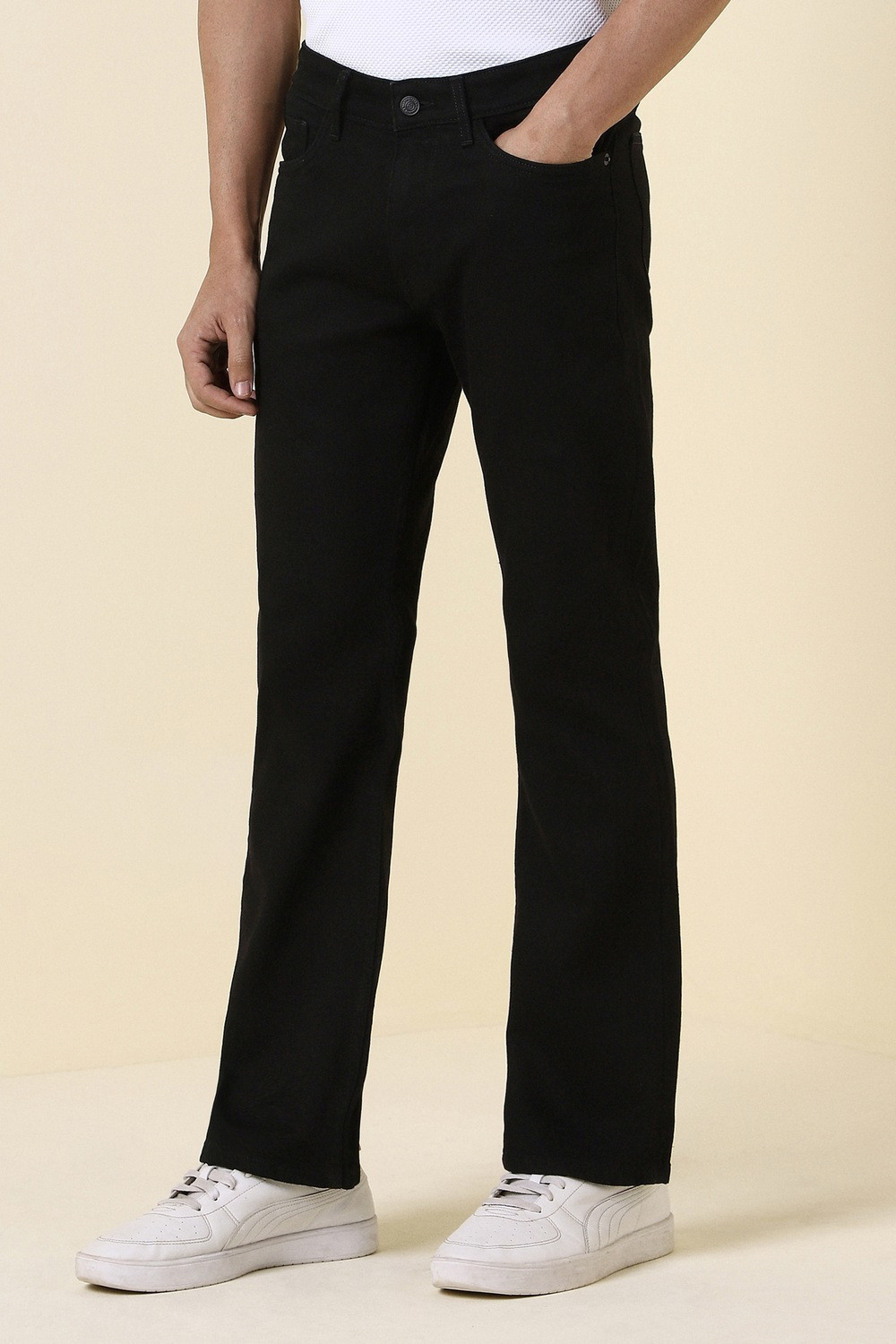Image of Allen Solly Regular Men Black Jeans