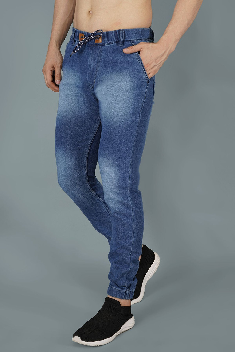 Image of NIVASU Jogger Fit Men Light Blue Jeans