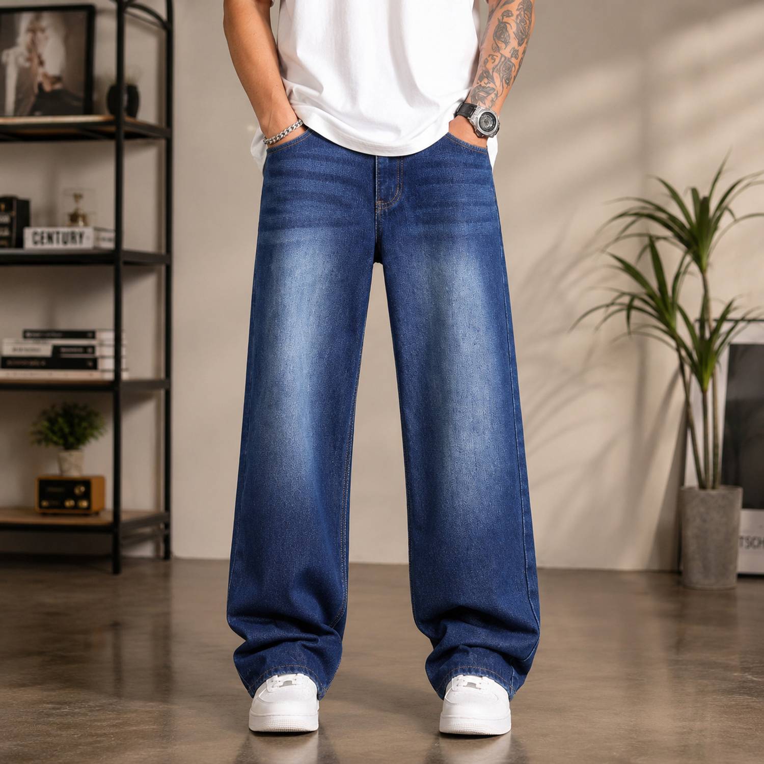 DENIM4MEN Straight Fit Blue Jeans for Men - Image 1