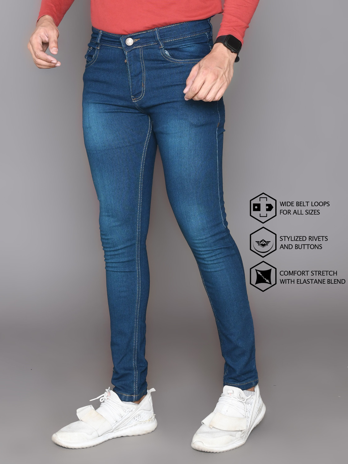 Image of RASSO Slim Men Blue Jeans