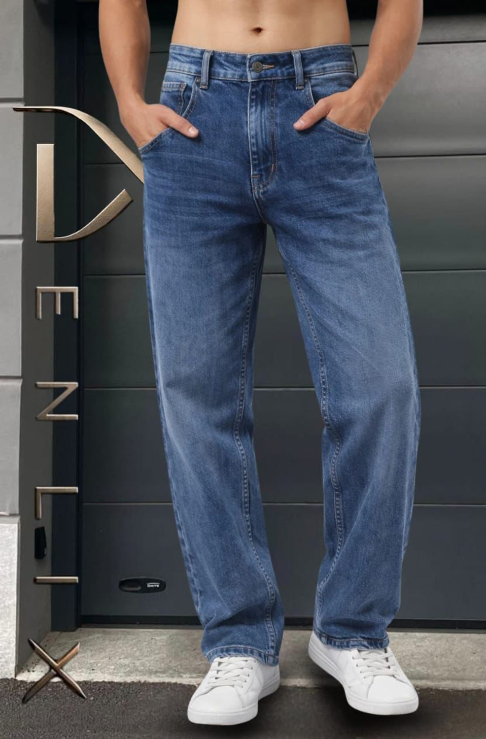 Image of DENLIX Straight Fit Men Blue Jeans
