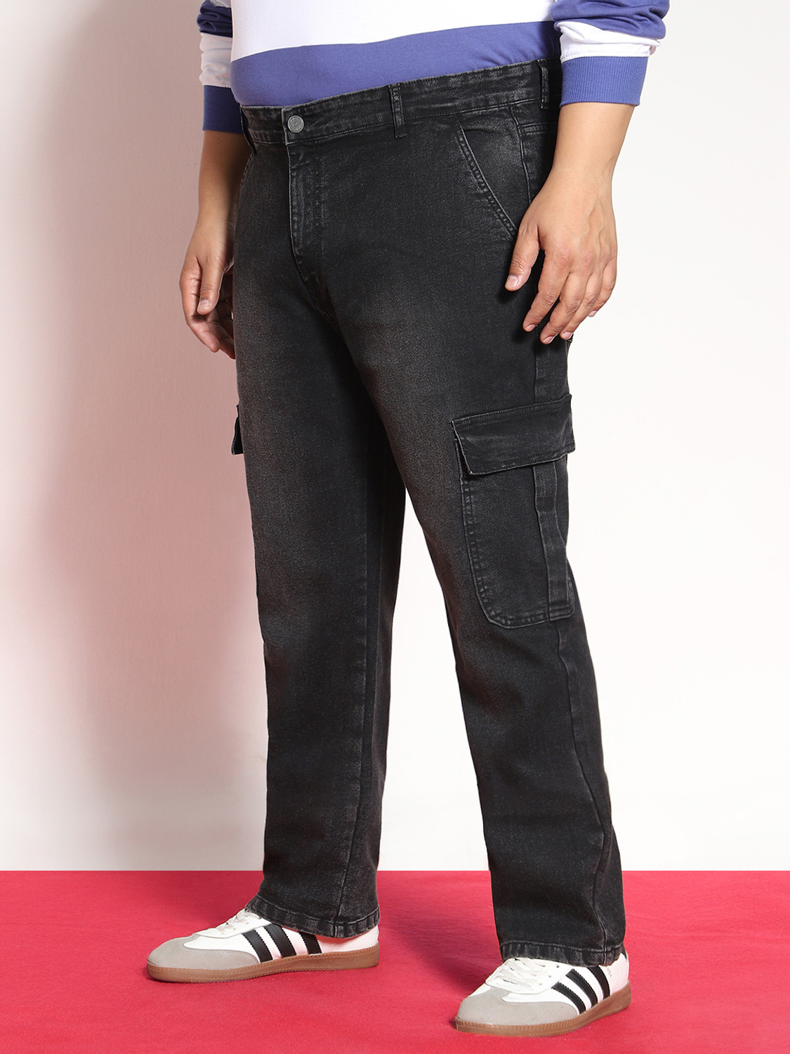 Image of Urbano Plus Regular Men Black Jeans