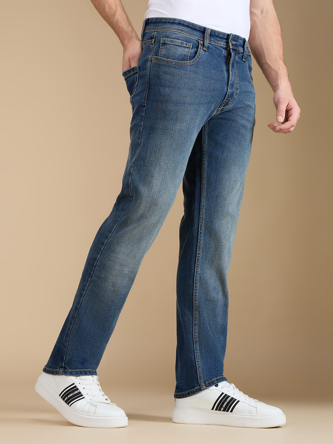 Image of Pepe Jeans Straight Fit Men Blue Jeans