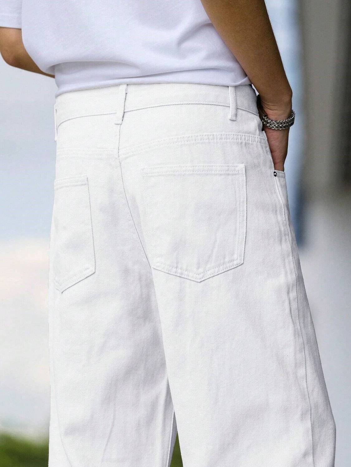 Denim Life Loose Fit Men White Jeans - Image 5
