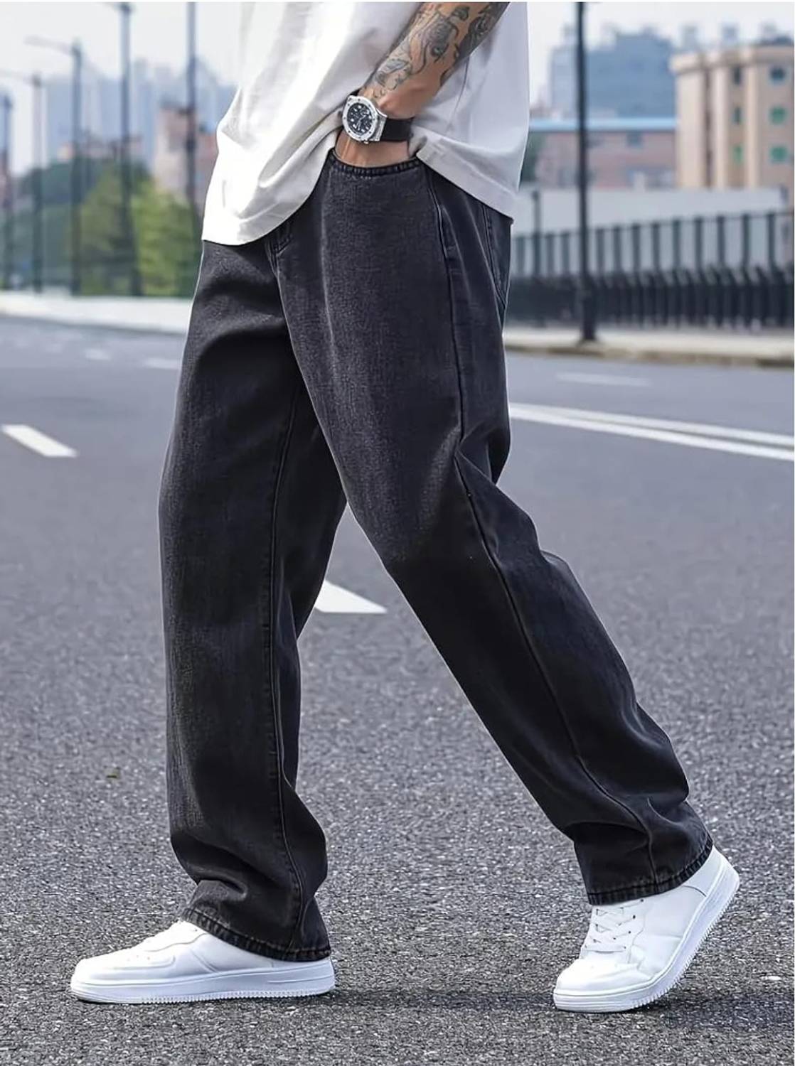 Lalitaa Designs Relaxed Fit Men Black Jeans - Image 3