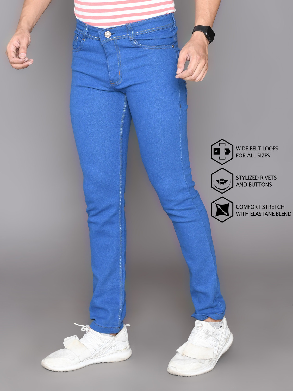 Image of Lzard Slim Men Light Blue Jeans