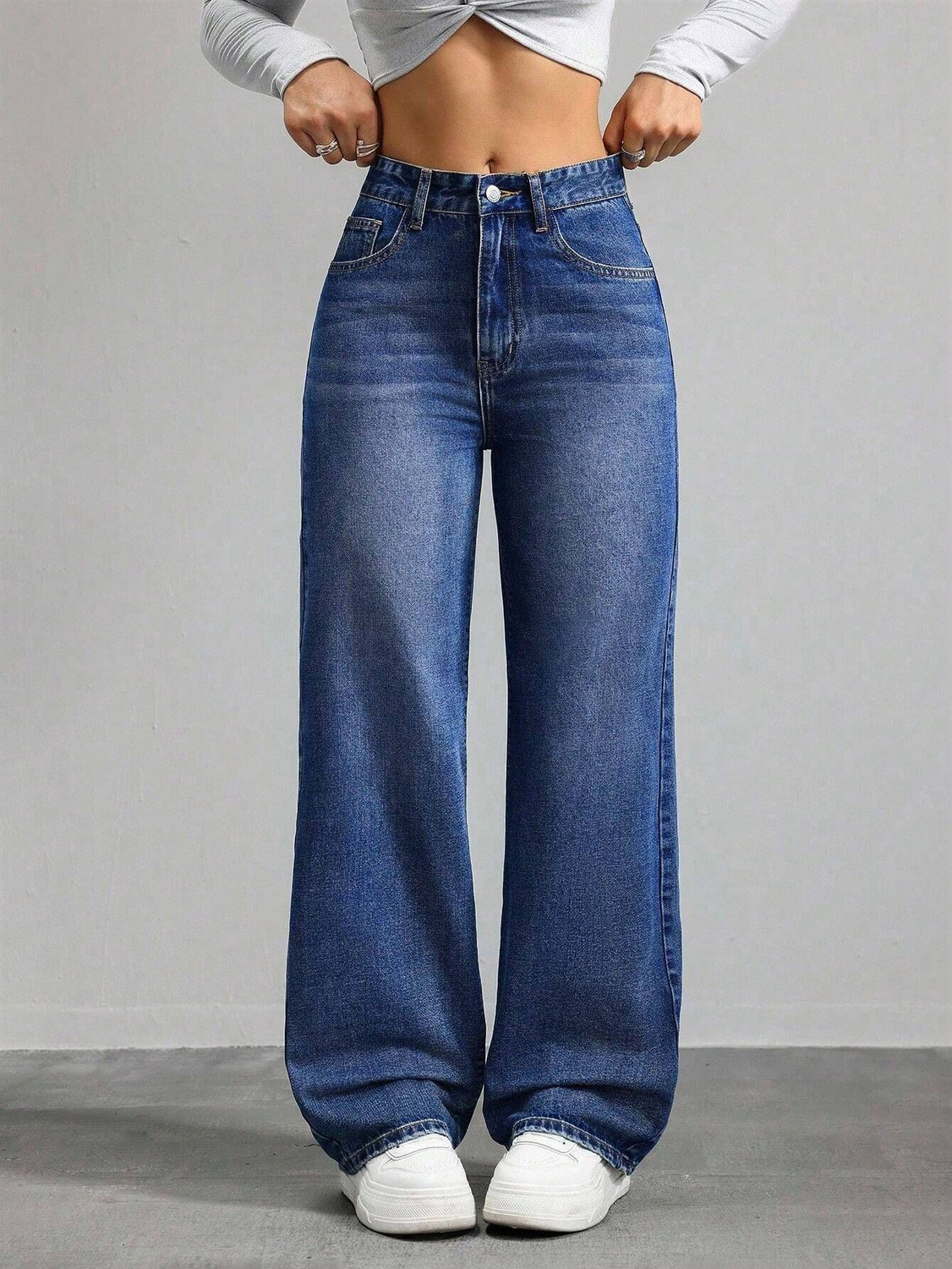 Image of YMT Straight Fit Women Dark Blue Jeans