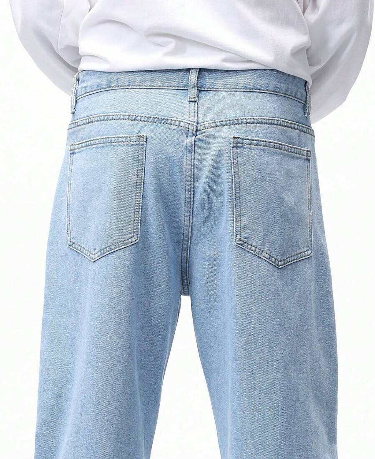 DENIM LOOK Loose Fit Men Light Blue Jeans - Image 4