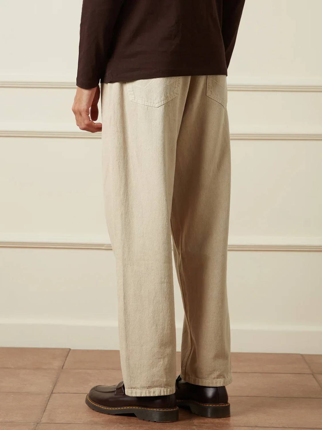 DENIM Relaxed Fit Men Beige Jeans - Image 2