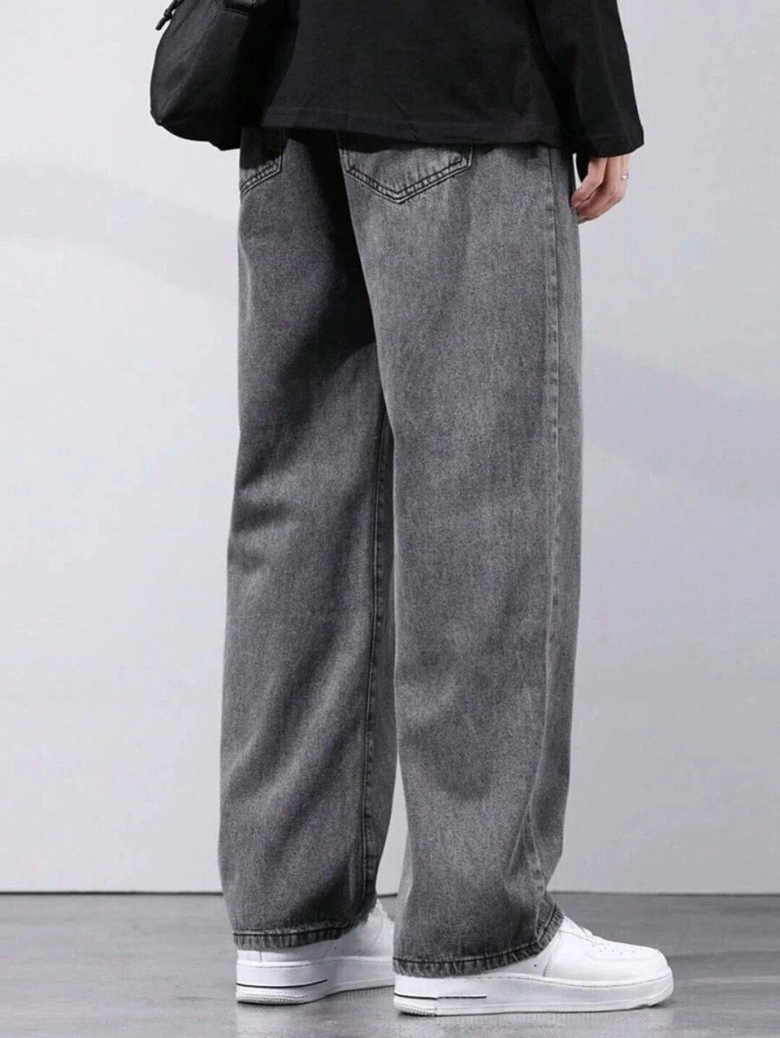 Image of RusticBlooms Straight Fit Men Grey Jeans