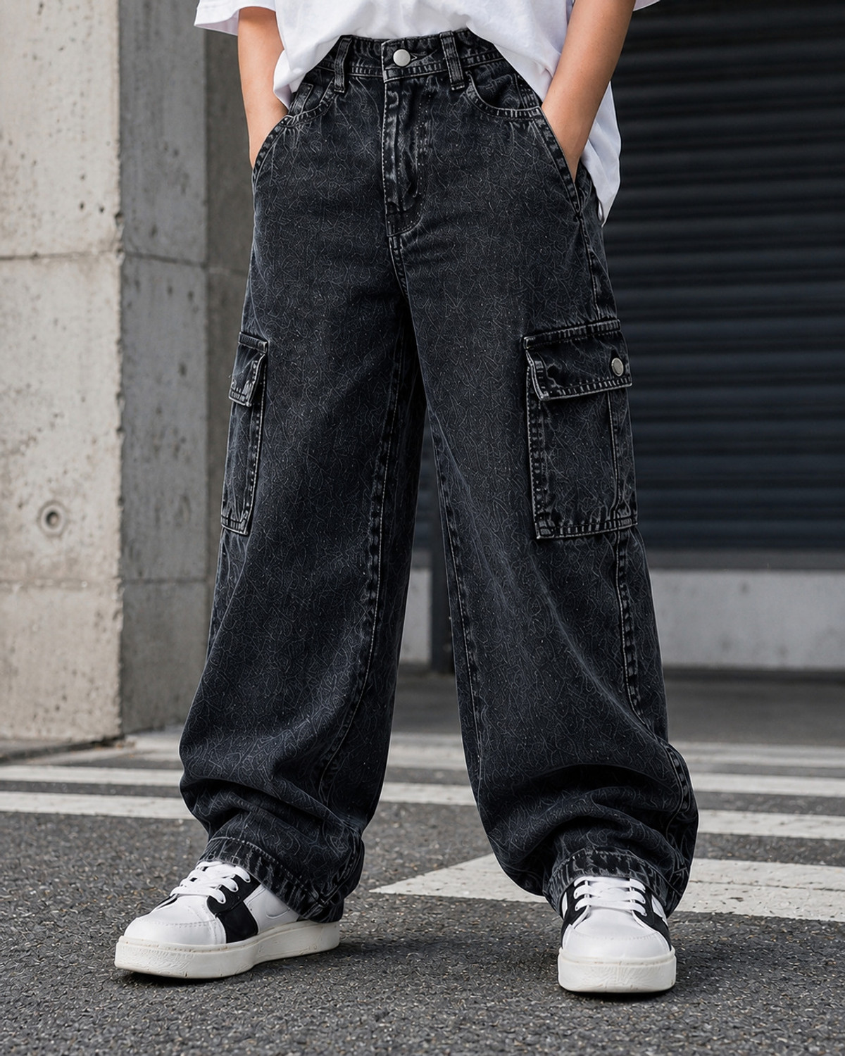 Image of ARTVISION Loose Fit Boys Dark Grey Jeans