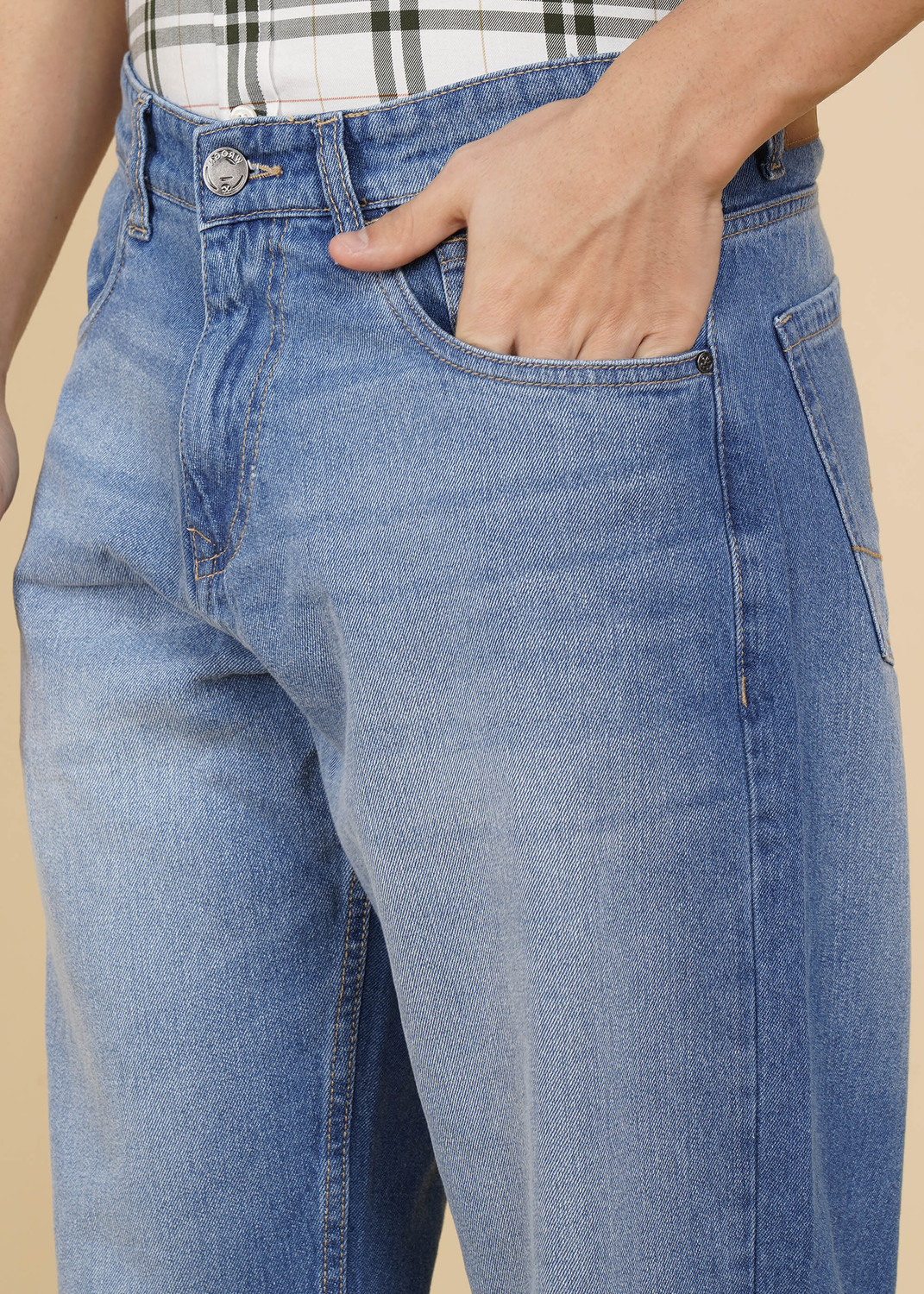 Image of WROGN Loose Fit Men Blue Jeans
