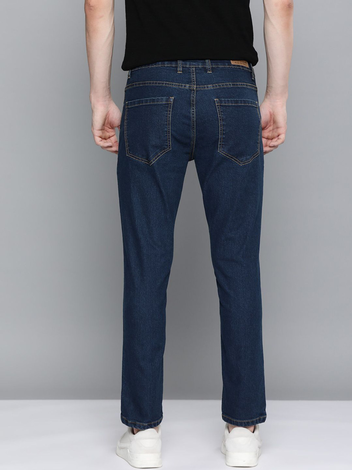 Image of Mast & Harbour Tapered Fit Men Dark Blue Jeans