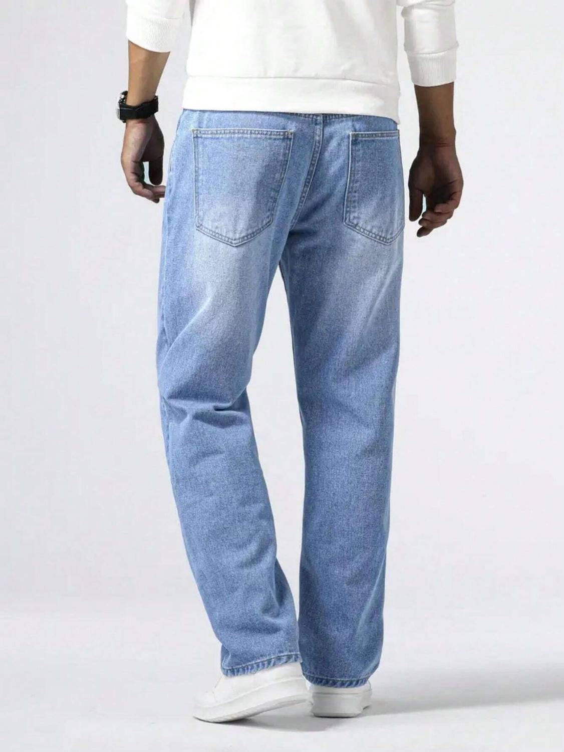 Tashanbaaz Straight Fit Men Light Blue Jeans - Image 2