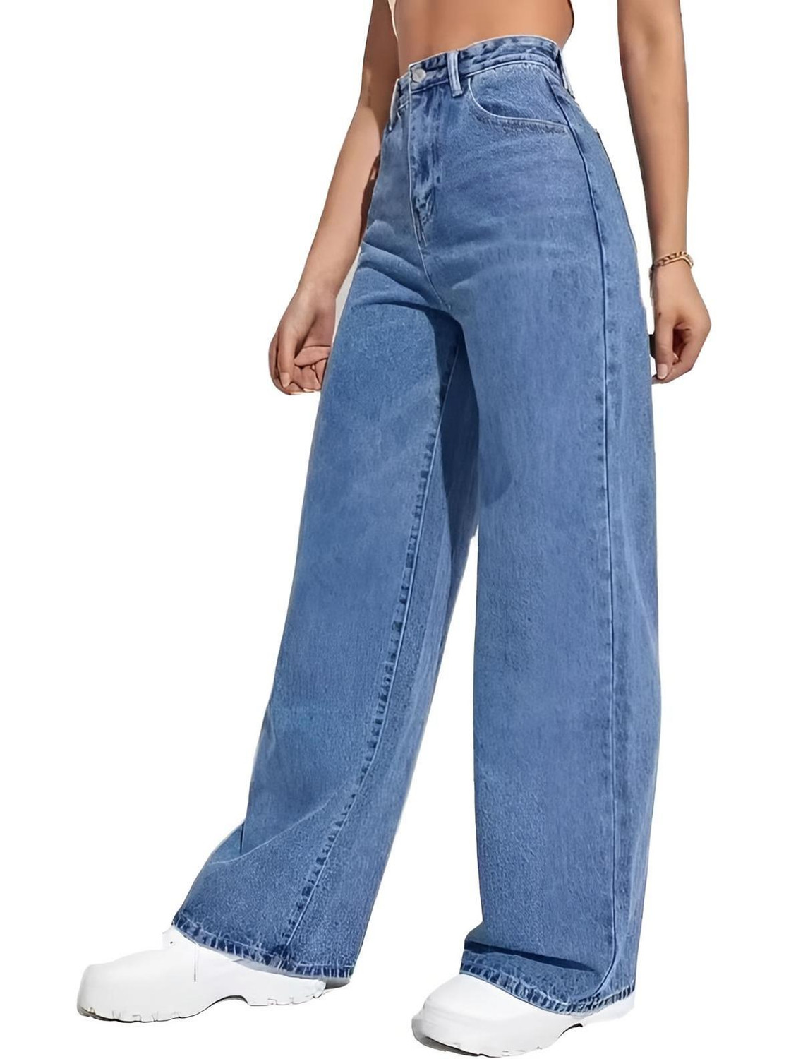 Image of The Rivvrs co Straight Fit Women Blue Jeans