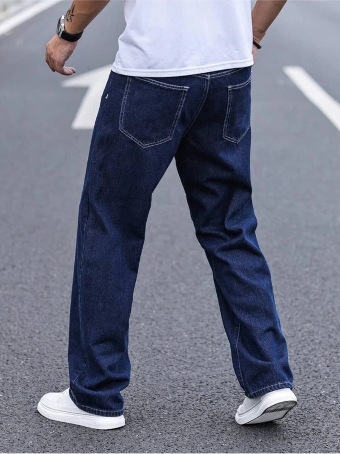 Image of JAARA Loose Fit Men Dark Blue Jeans