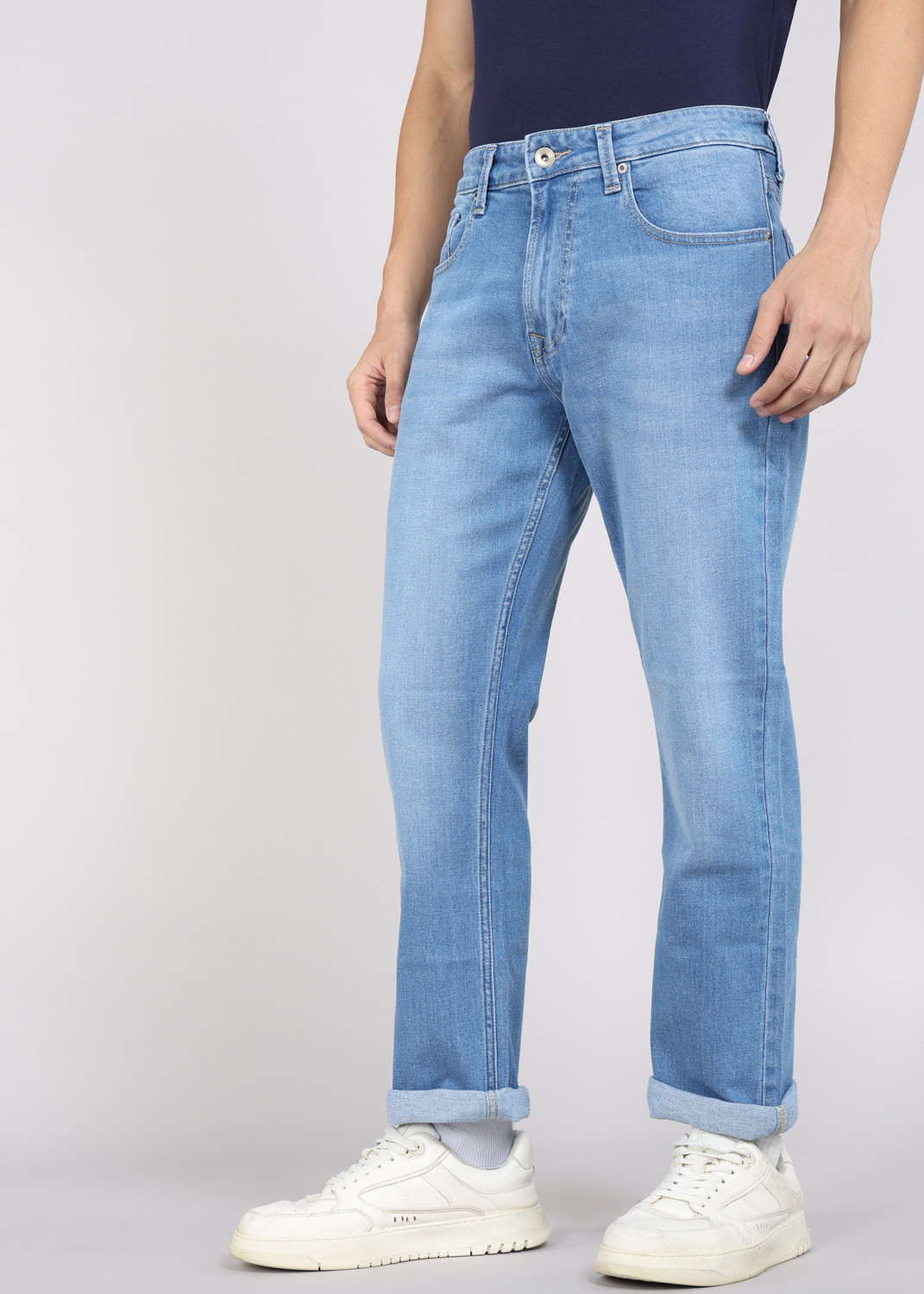 Image of Spykar Regular Men Blue Jeans