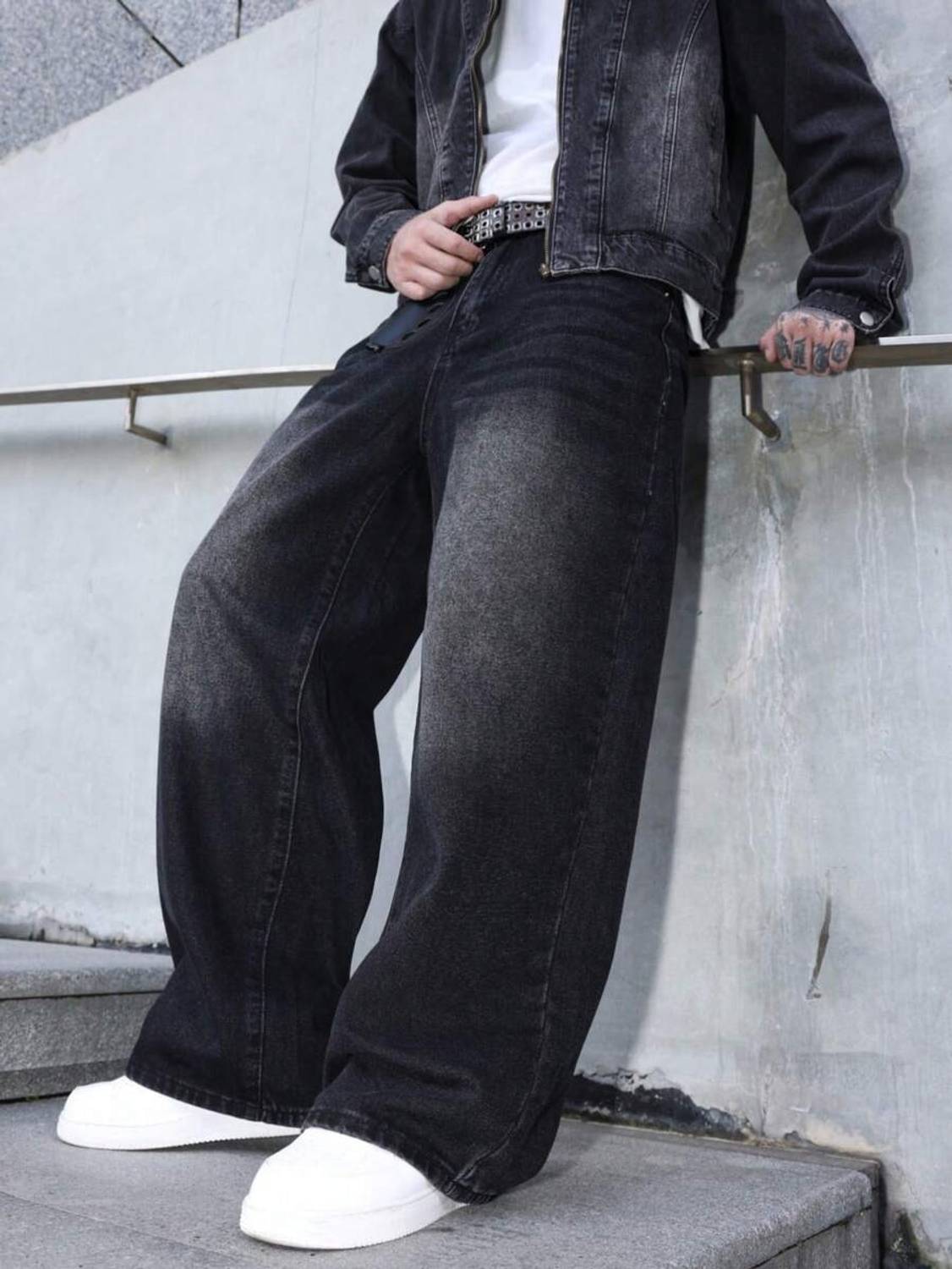 PINKLIT Wide Leg Black Jeans - Image 1