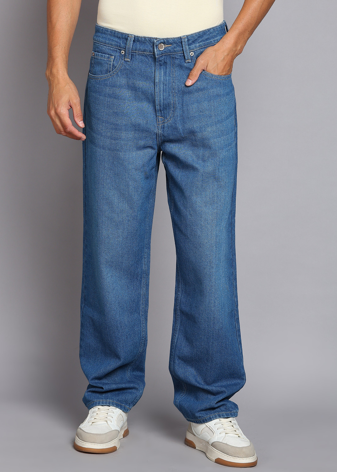 Image of Spykar Loose Fit Men Blue Jeans