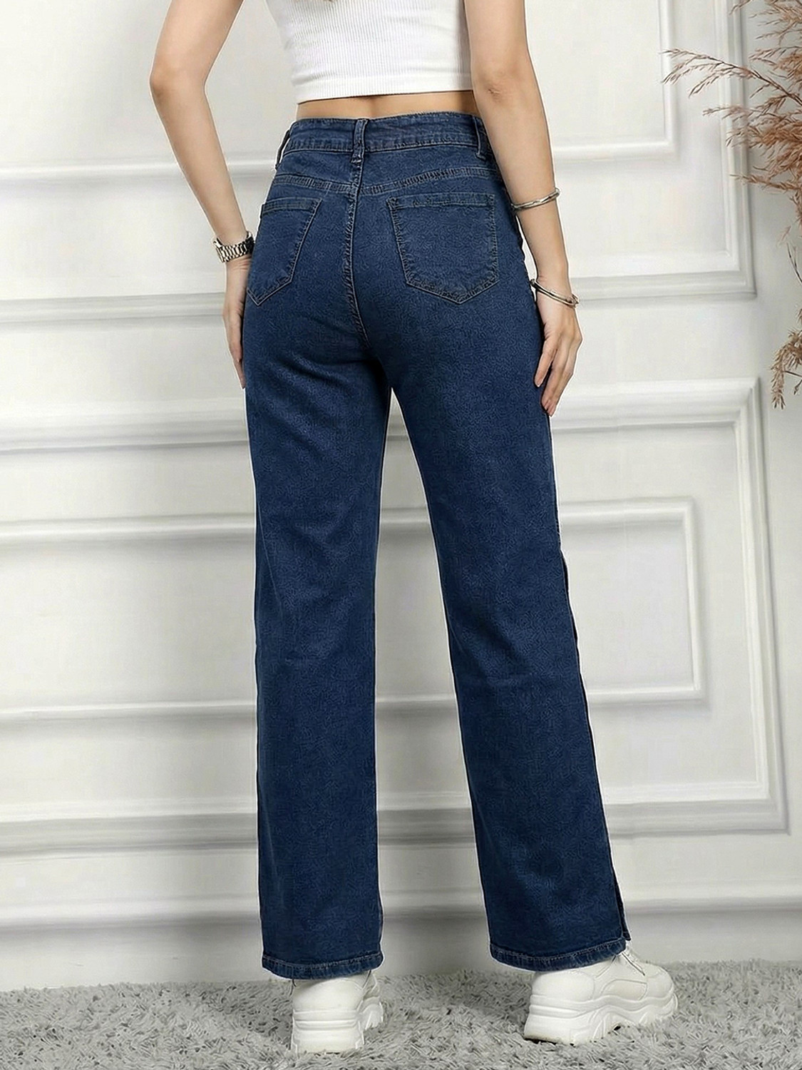 Image of ADDYVERO Straight Fit Women Dark Blue Jeans