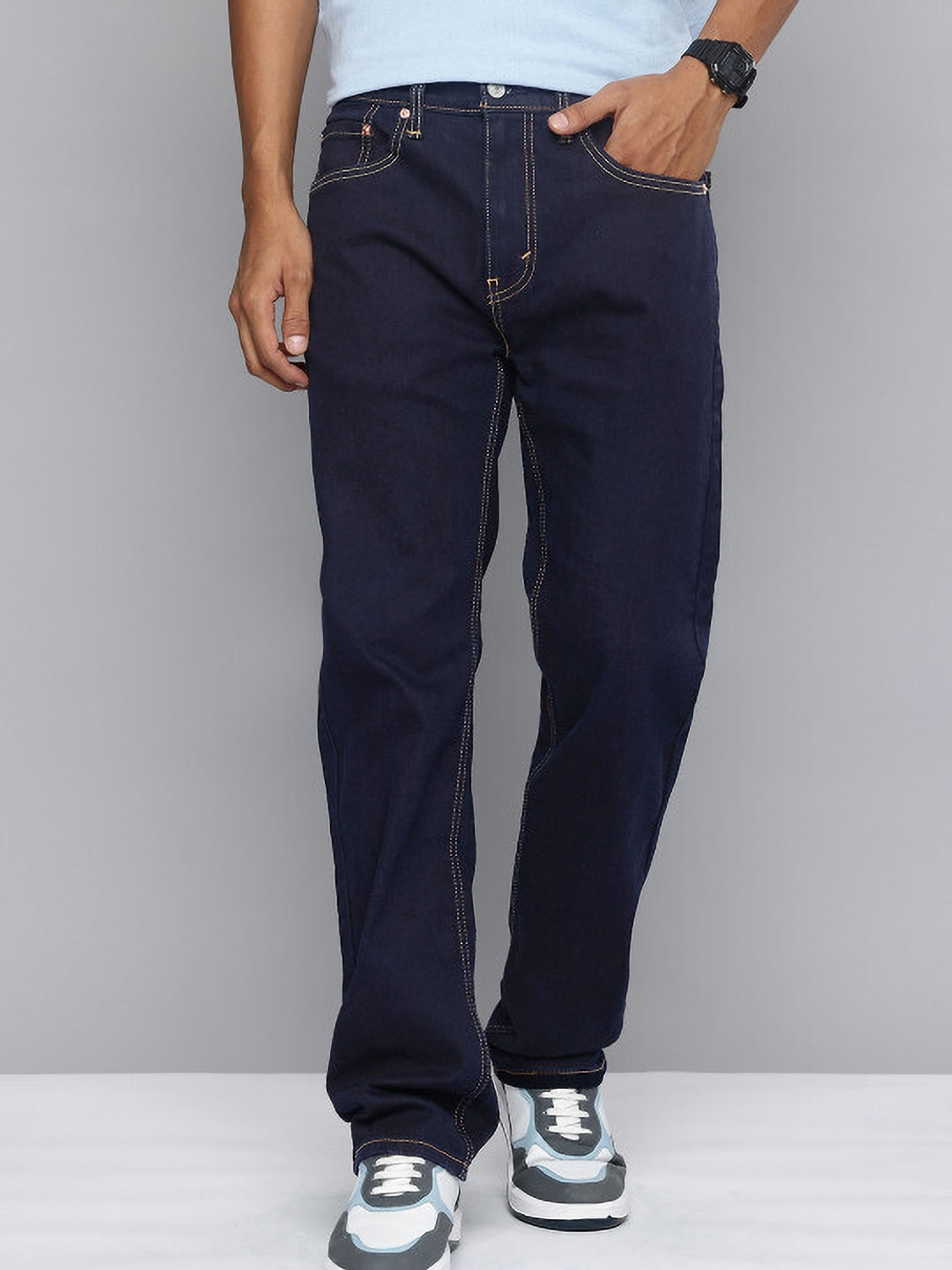 Image of LEVI'S Straight Fit Men Dark Blue Jeans