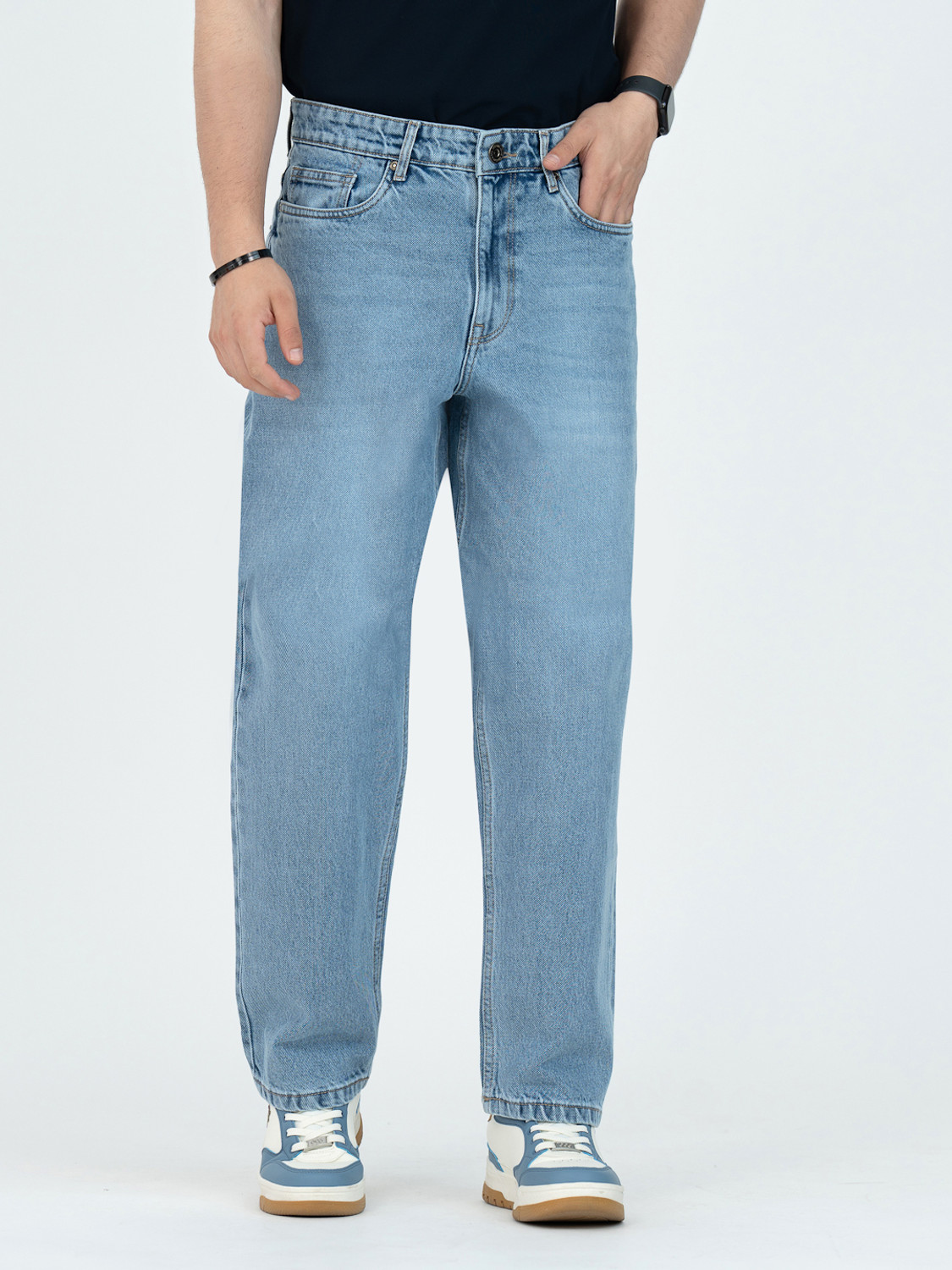 Image of RED TAPE Loose Fit Men Dark Blue Jeans