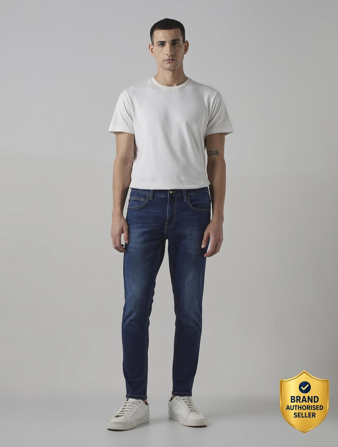 Image of MUFTI Slim Men Dark Blue Jeans