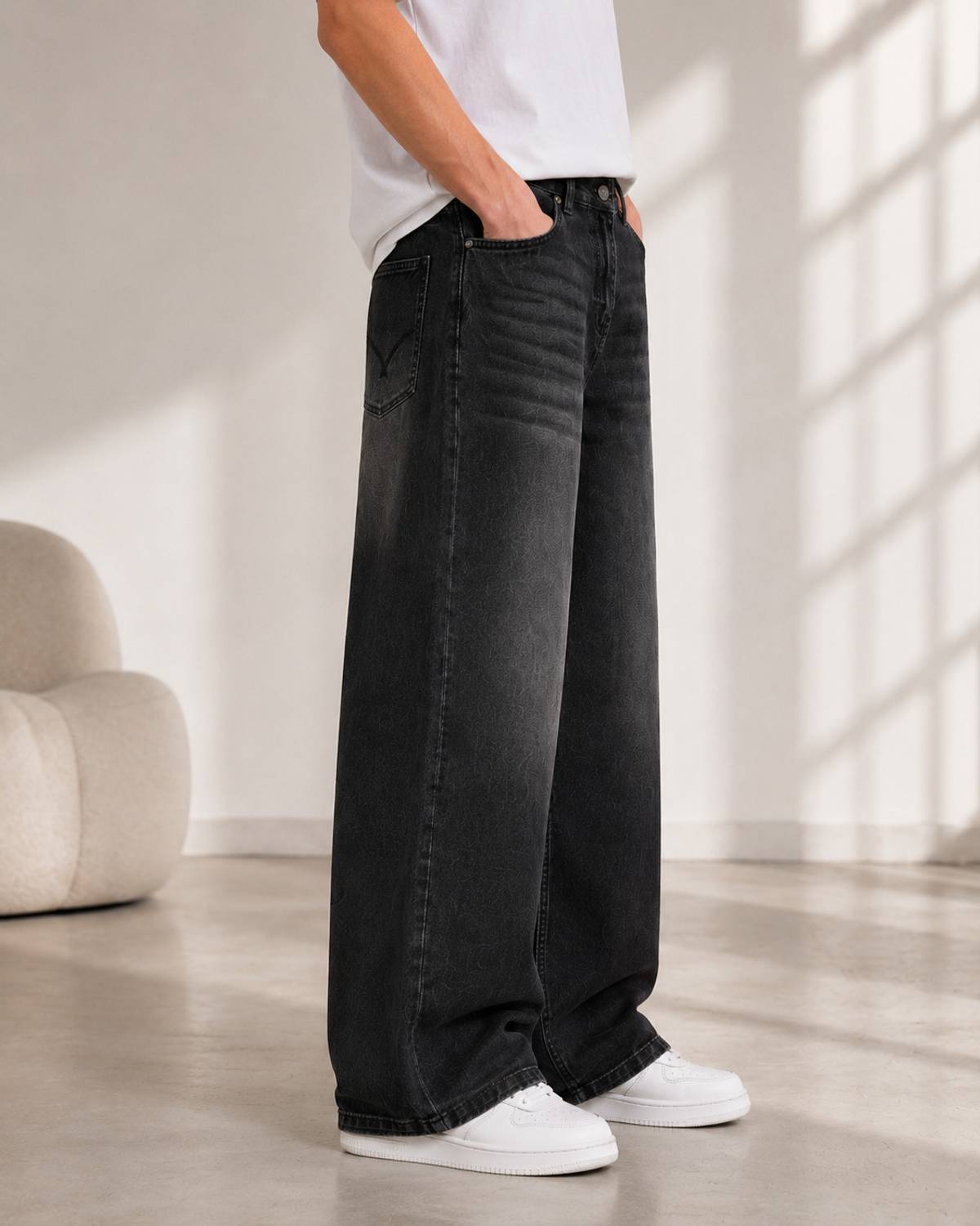 COSMIC Baggy Fit Men Black Jeans - Image 3