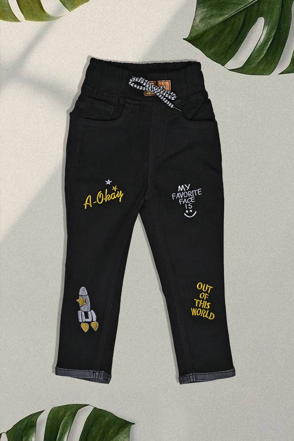 F2M Slim Girls Black Jeans