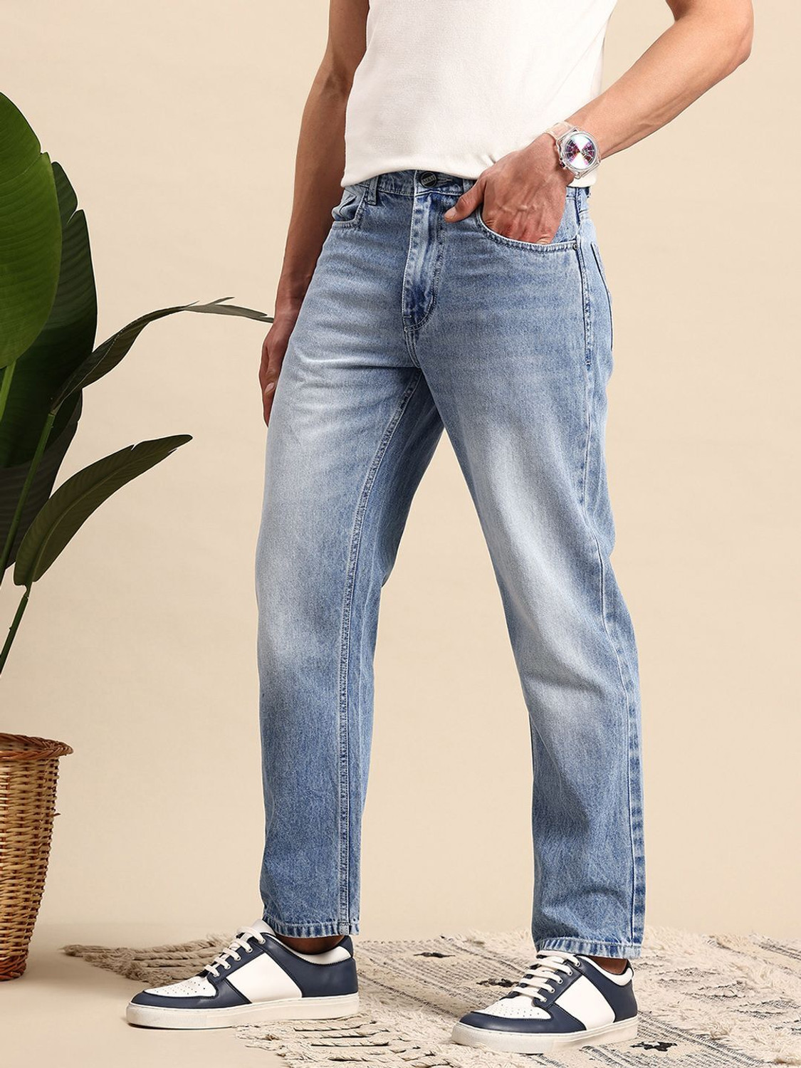 Image of Mast & Harbour Regular Men Blue Jeans