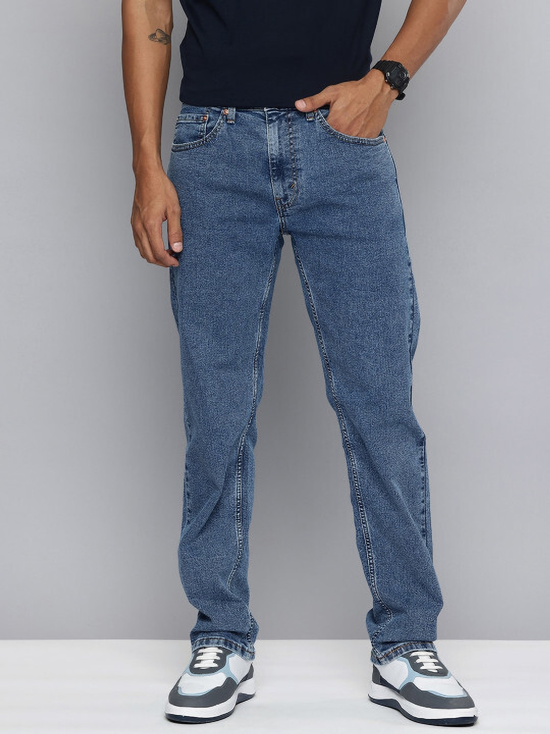 Image of LEVI'S 505 Straight Fit Men Blue Jeans
