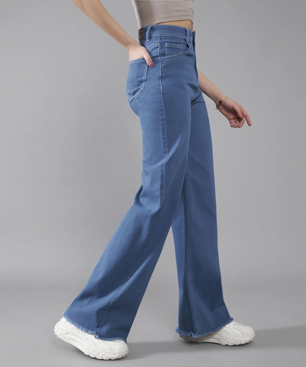 Image of DOLCE CRUDO Boot-Leg Women Blue Jeans