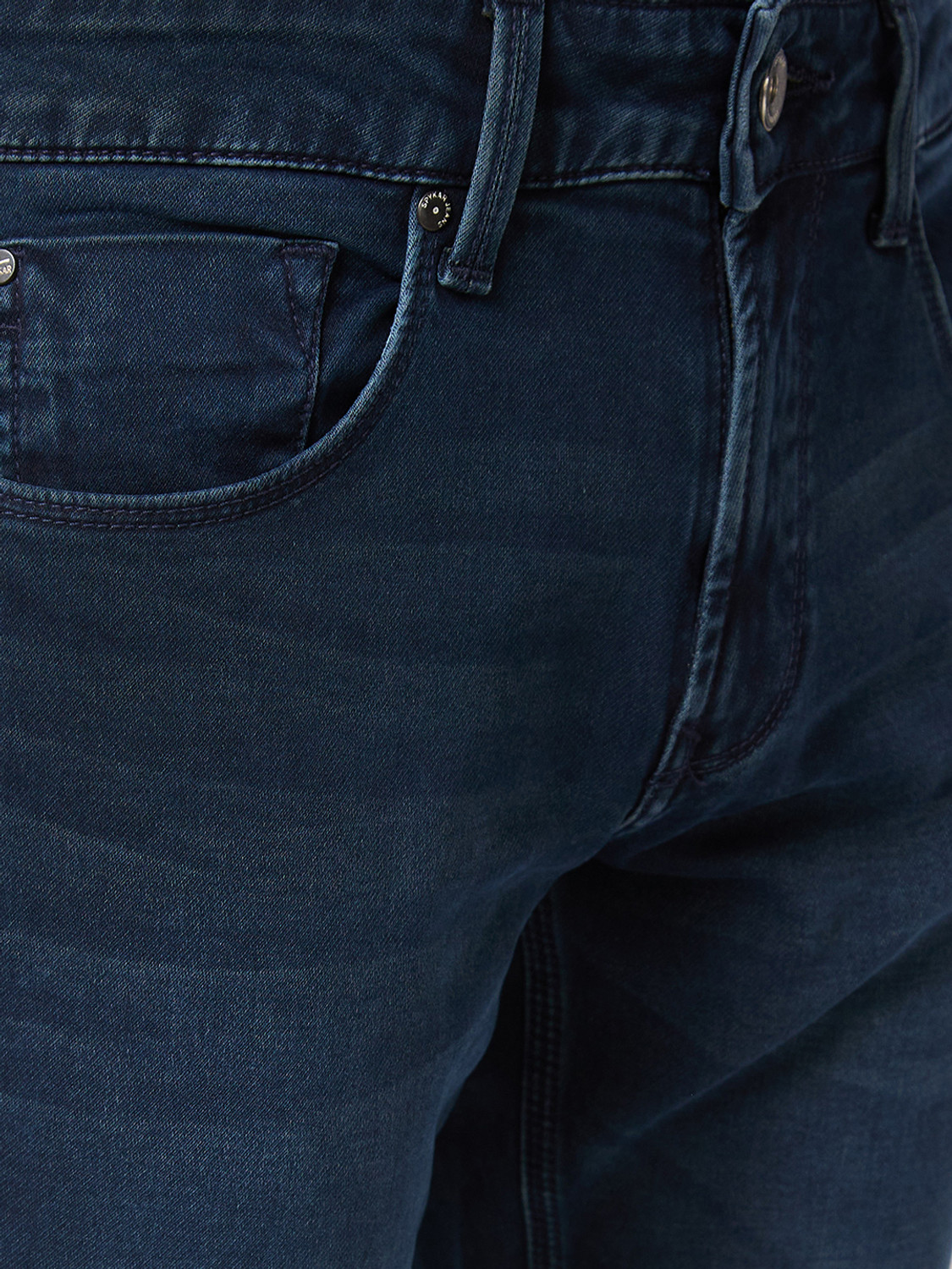 Image of Spykar Regular Men Dark Blue Jeans