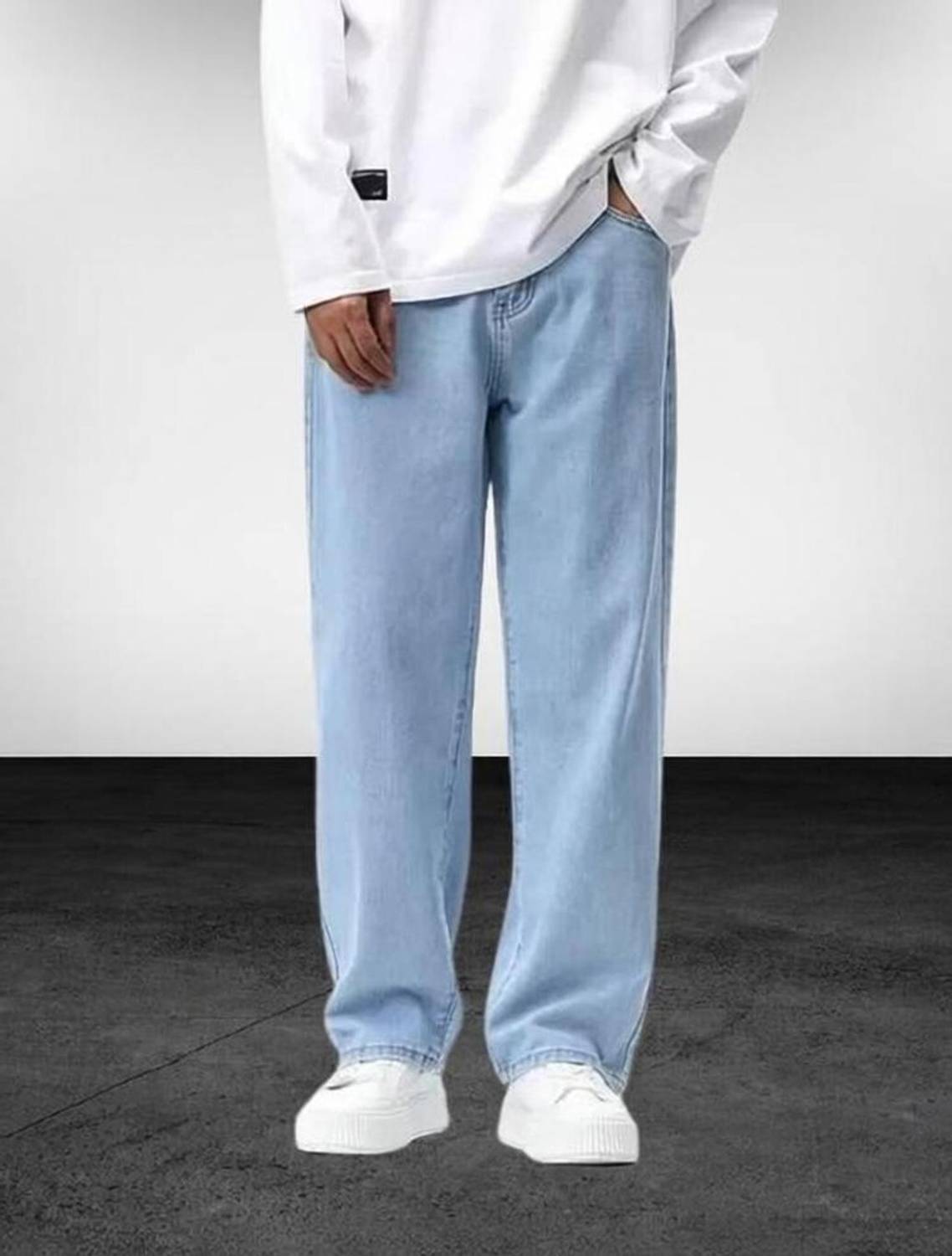 POKHINDA Straight Fit Men Light Blue Jeans - Image 1