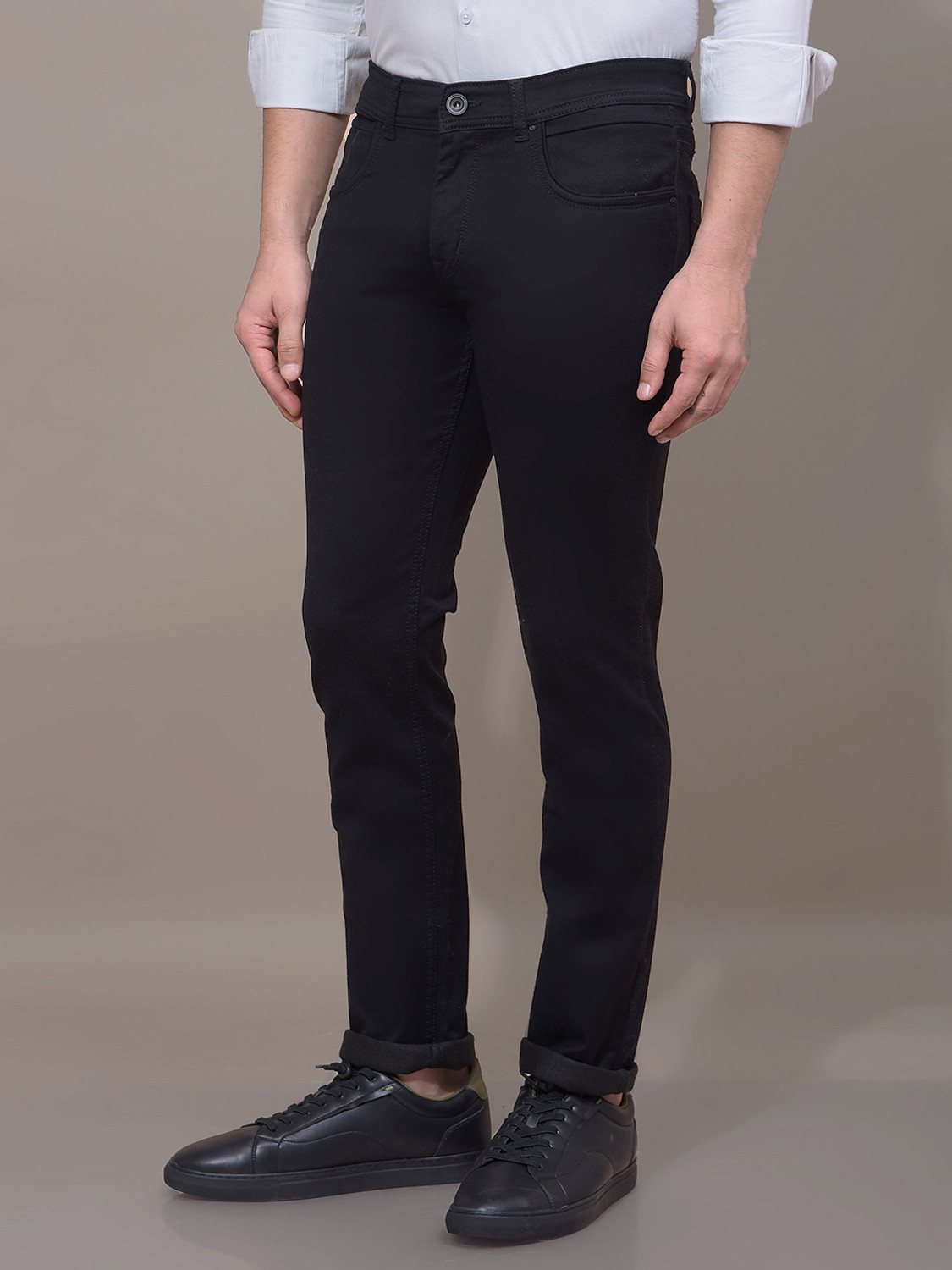 Image of CRIMSOUNE CLUB Slim Men Black Jeans