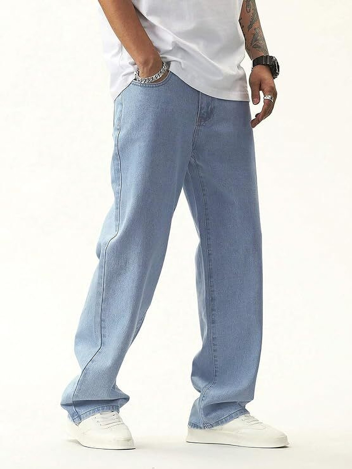 Image of UNITED DENIM Loose Fit Men Light Blue Jeans